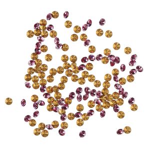 Chaton 144pk rose foil back, Crystal Passions® PP17 rose round