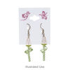 Earring card, PVC plastic, opaque white and purple, 2x1-1/2 inch square with butterfly design. Sold per pkg of 100. image number 1
