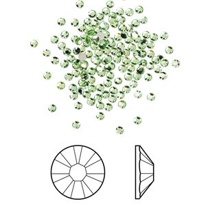 Flat back 1440pk peridot foil back, Swarovski® 1.7-1.9mm rose round SS5 2058