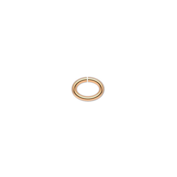 Jump ring, gold-plated brass, 8x6mm oval, 5.7x3.6mm inside diameter, 16 gauge. Sold per pkg of 1,000. image number 0