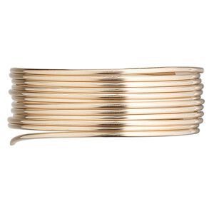 Wire, 12Kt gold-filled, full-hard, round, 16 gauge. Sold per pkg of 5 feet.