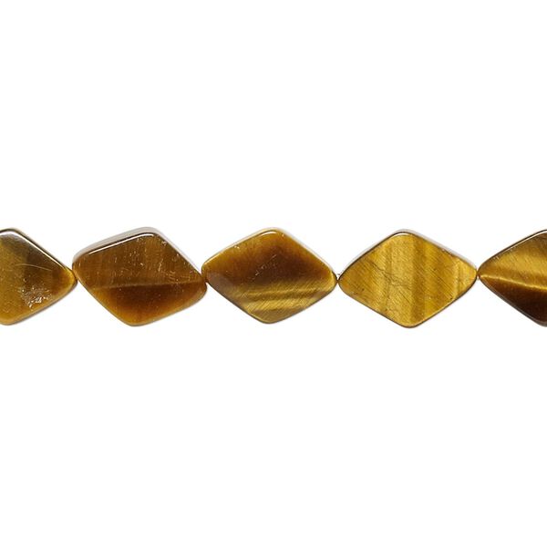 Tigereye 1pkg1, hand-cut flat diamond bead natural 15.5-16 inch 11x8mm image number 0
