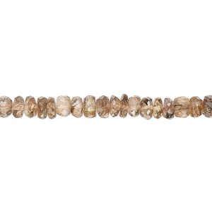 Andalusite 1pkg1, hand-cut faceted rondelle bead natural medium to dark 13 inch 4x2mm-5x4mm