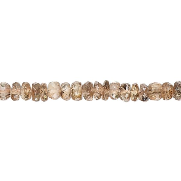 Andalusite 1pkg1, hand-cut faceted rondelle bead natural medium to dark 13 inch 4x2mm-5x4mm image number 0