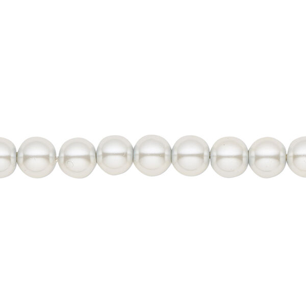 Bead, Hemalyke™ (man-made), pearlescent white, 6mm round. Sold per 15-1/2" to 16" strand. image number 0