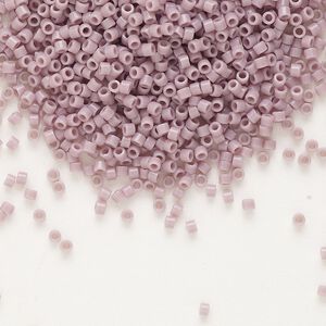 Seed bead, Delica®, glass, pkg/7.5g, #11 round, opaque mauve (DB-0728).