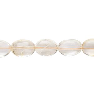 Citrine 1pkg1, hand-cut puffed oval bead 7 inch 10x8mm-13x9mm