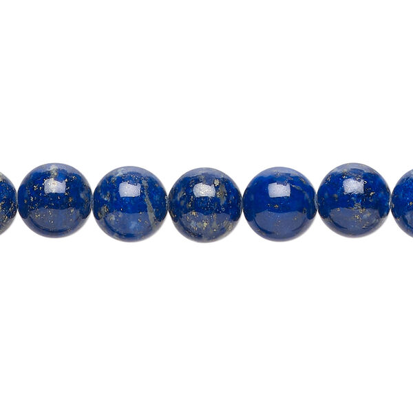 Bead, lapis lazuli (natural), 8mm round, B grade, Mohs hardness 5 to 6. Sold per 15-1/2" to 16" strand. image number 0