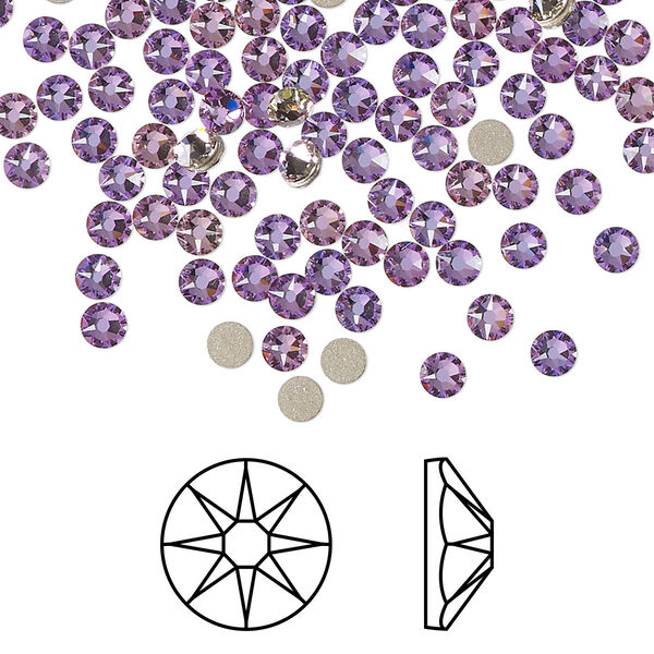 Flat back 144pk crystal vitrail light foil back, Crystal Passions® 3-3.2mm rose round SS12 2088 image number 0