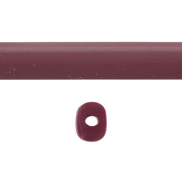 Cord, silicone, burgundy, 10x8mm oval with 2.5mm hole. Sold per pkg of 1 yard. image number 0
