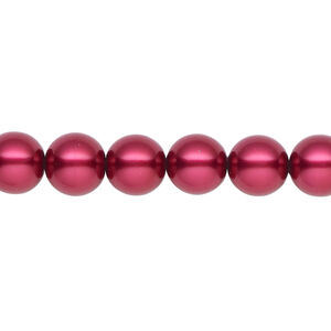 Pearl 1pk red, Celestial Crystal&reg; 8mm round 15.5-16 inch