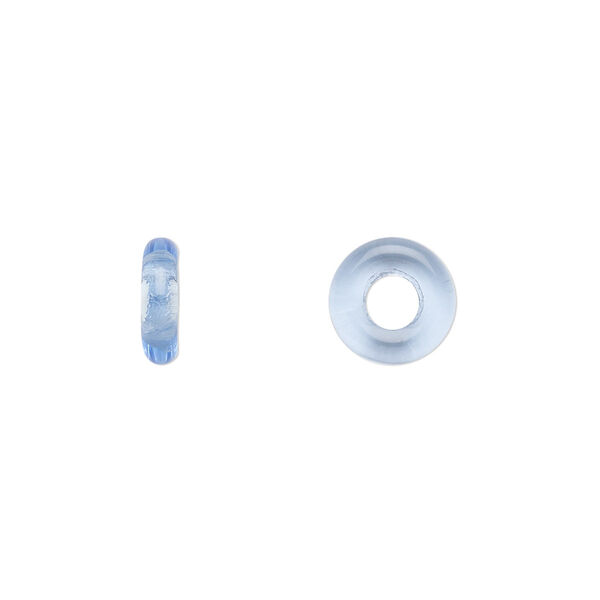 Bead, Czech pressed glass, sapphire blue, 9.5x3mm ring. Sold per pkg of 50. image number 0