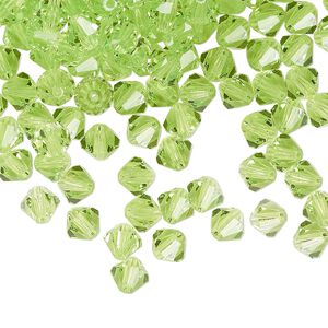 Bead 576pk limecicle, Preciosa Czech crystal 5mm bicone