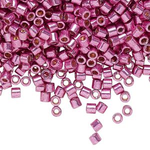 Seed bead, Delica®, glass, pkg/50g, #8 round, Duracoat® opaque galvanized dusty orchid (DBL-1848).