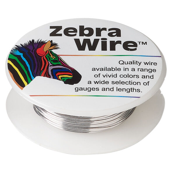 Wire, Zebra Wire™, color-coated copper, titanium, round, 22 gauge. Sold per 15-yard spool. image number 0