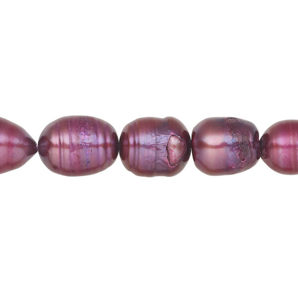 Freshwater pearl 1pkg1, rice, 14 inch wine 7-9mm cultured image number 0