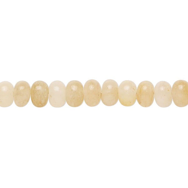Bead, golden "jade" (natural), 5x4mm-7x5mm hand-cut rondelle, B grade, Mohs hardness 7 to 7-1/2. Sold per 14-inch strand, approximately 90 beads. image number 0