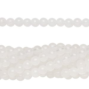 Snow quartz 1pkg10, round bead natural 15.5-16 inch 4mm
