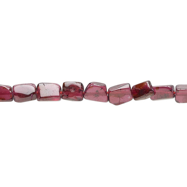 Garnet 1pkg1, hand-cut flat rectangle bead 15 inch 5x4mm-8x4mm image number 0