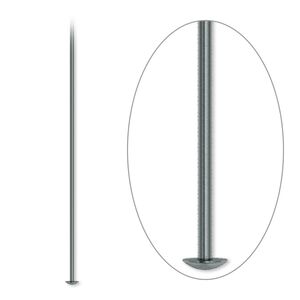Head pin, gunmetal-plated brass, 4 inches, 21 gauge. Sold per pkg of 500.