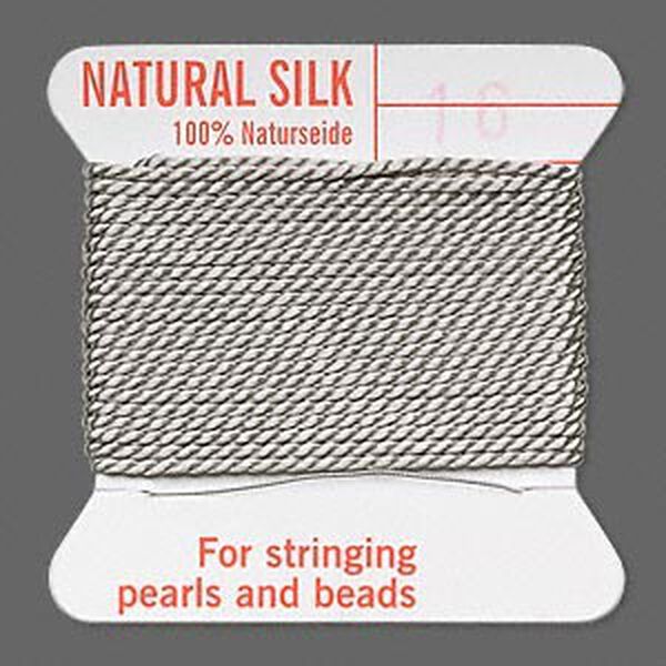Thread, Griffin, silk, grey, size #16. Sold per 2-meter card (approximately 78 inches). image number 0