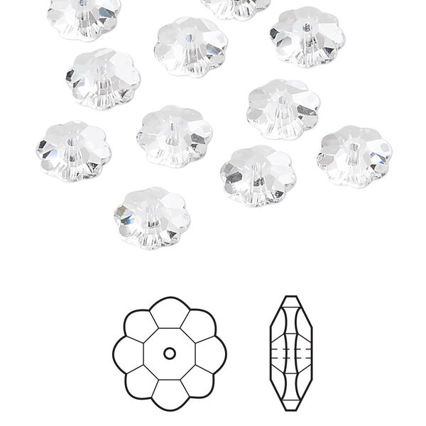 Margarita flower 12pk crystal, Crystal Passions® 8x3mm 3700 image number 0