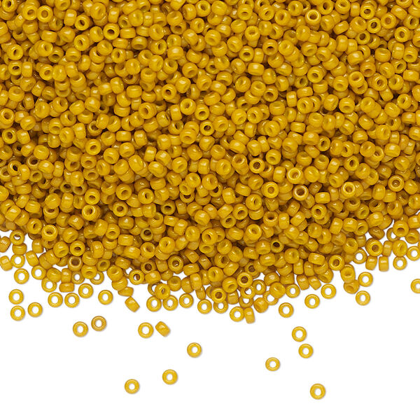 Seed bead, Miyuki, glass, pkg/35g, #15 rocaille, Duracoat® opaque outside dyed hawthorne, (RR-4456). image number 0