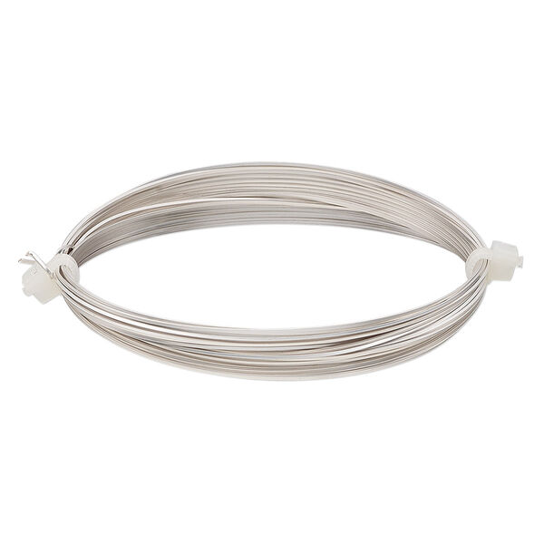 Wire, Beadalon®, silver-plated copper, half-hard, square, 24 gauge. Sold per 4-meter section. image number 0