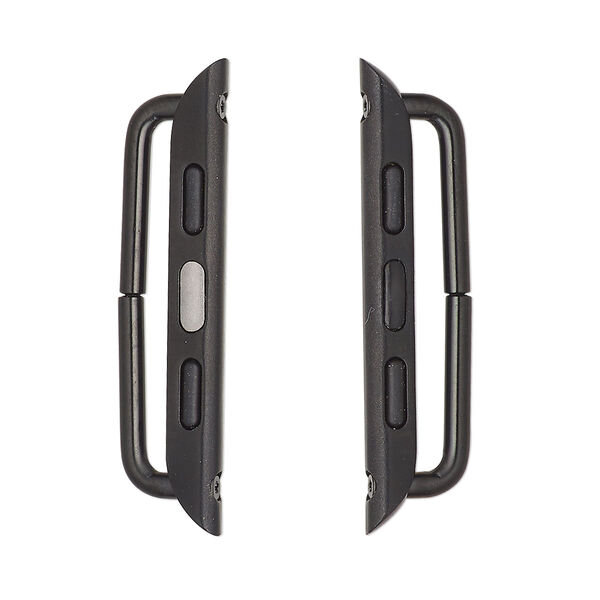 Watch component, black-finished brass, 35x7.5mm with 25mm bar. Sold per pkg of 2. image number 0