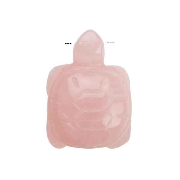 Rose quartz 1pkg1, top-drilled 3D turtle focal natural B grade, 28x17mm-32x20mm image number 0