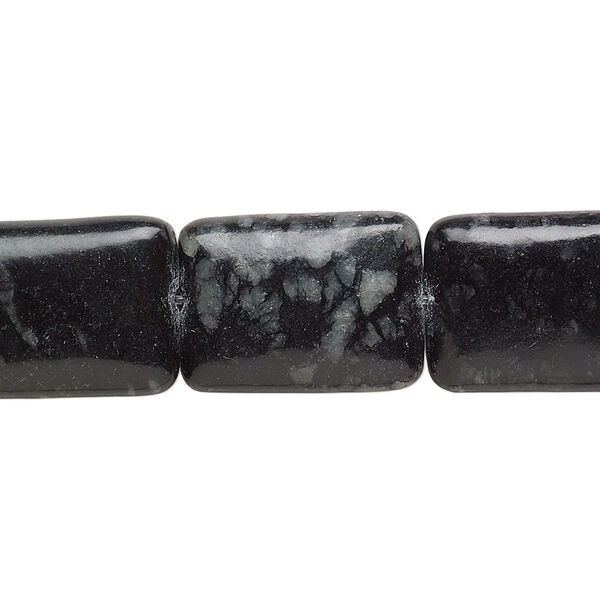 Bead, Picasso serpentine (natural), 18x13mm puffed rectangle, C grade, Mohs hardness 2-1/2 to 6. Sold per 15-inch strand. image number 0