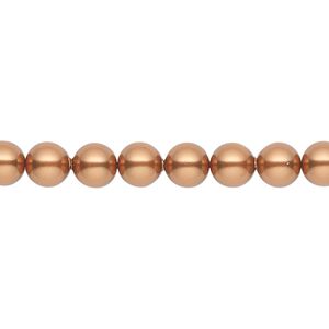 Pearl 50pk copper, Crystal Passions® 6mm round 5810