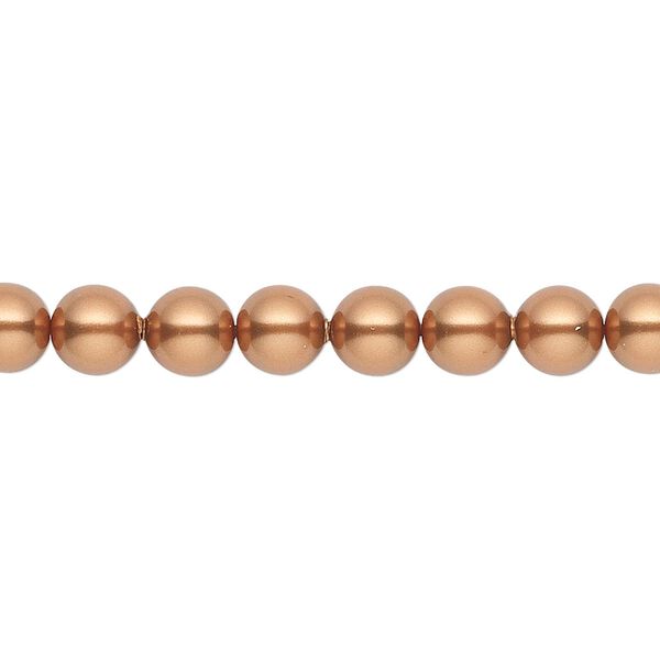 Pearl 50pk copper, Crystal Passions® 6mm round 5810 image number 0