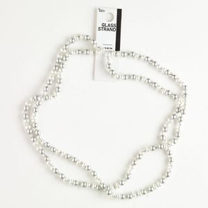 Bead mix, acrylic and glass, pkg/34 inches, 7x4mm rondelle and 3-6mm round, opaque grey / white / clear.