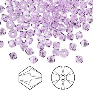 Bead 144pk violet, Crystal Passions® 4mm bicone 5328