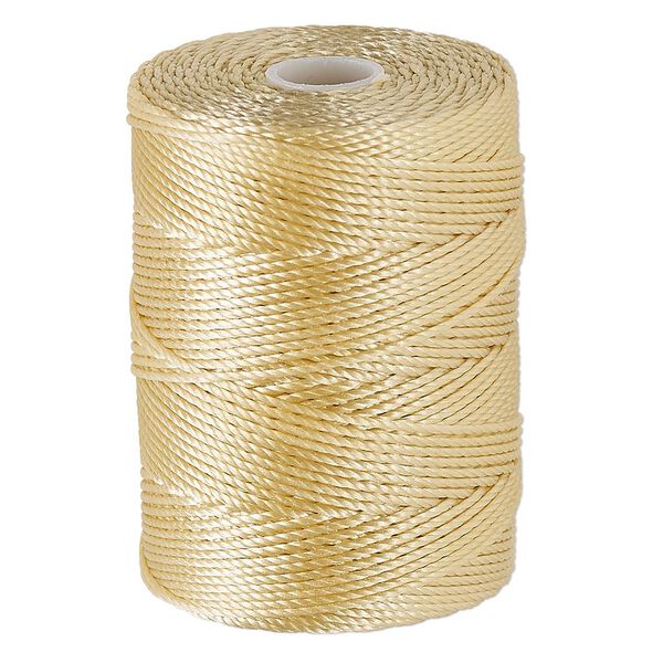 Thread, C-Lon®, nylon, wheat, 0.5mm diameter. Sold per 92-yard spool. image number 0