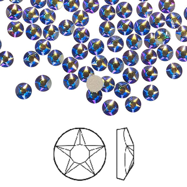 Flat back 1440pk crystal AB foil back, Swarovski® 3.8-4mm round SS16 2100 image number 0