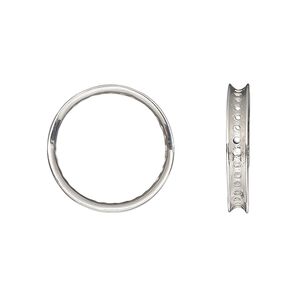 Component, Amoracast®, sterling silver, 20mm open round with 3mm wide channel, 32 holes, fits 2-6mm bead. Sold individually.