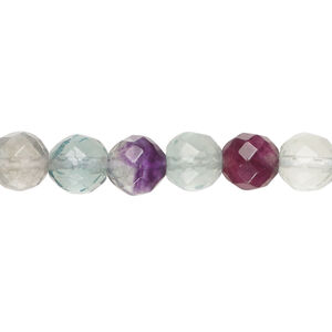 Rainbow fluorite 1pkg1, faceted round bead natural 15.5-16 inch 8mm