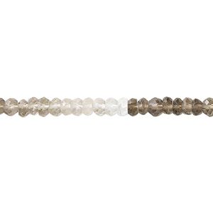 Smoky quartz 1pkg1, hand-cut faceted rondelle bead 15.5-16 inch 3x2mm-4x3mm