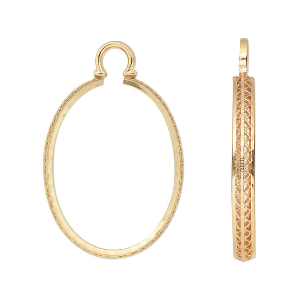 Drop, Cinch Mount, 14Kt gold-filled, 25x18mm fancy oval bezel setting. Sold individually. image number 0