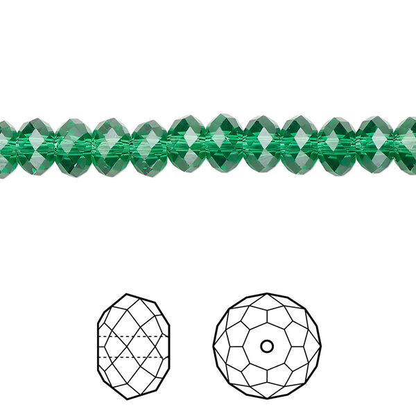 Bead 144pk majestic green, Crystal Passions® 6x4mm rondelle 5040 image number 0