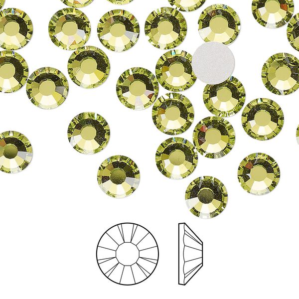 Flat back 24pk limecicle foil back, Preciosa MAXIMA Czech crystal rhinestone 6.3-6.5mm chaton rose round SS30 image number 0