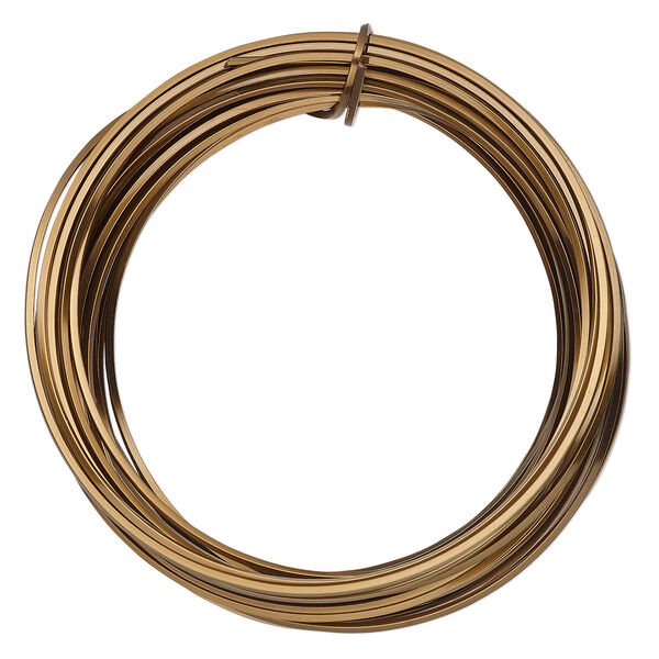 Wire, ParaWire™, vintage bronze-finished copper, square, 18 gauge. Sold per 7-yard section. image number 0