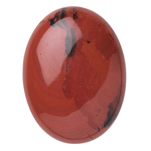 Cabochon, red jasper (natural), 40x30mm calibrated oval, B grade, Mohs hardness 6-1/2 to 7. Sold individually. image number 0