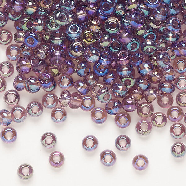 Seed bead, Preciosa Ornela, glass, translucent rainbow light amethyst, #6 rocaille. Sold per 50-gram pkg. image number 0