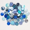 Mother-of-pearl shell 1pkg6oz, puffed flat round bead mix multi-blue 17-20mm image number 1