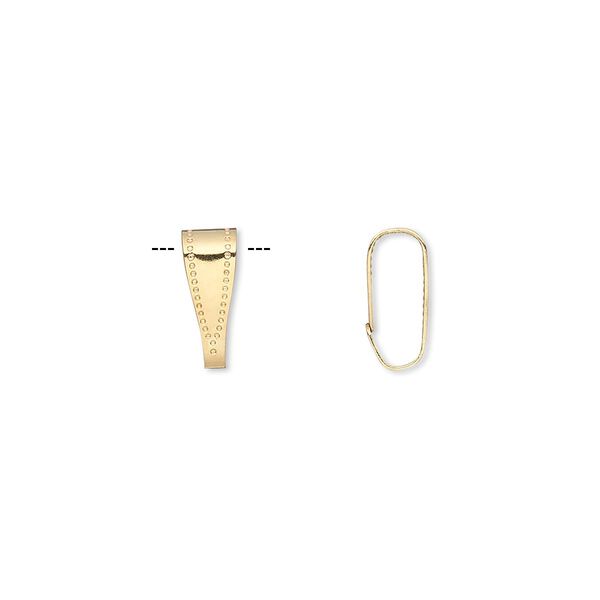 Bail, pendant, gold-plated brass, 10x4mm. Sold per pkg of 500. image number 0