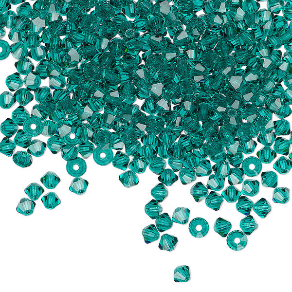 Bead 48pk emerald, Preciosa Czech crystal 3mm bicone image number 0