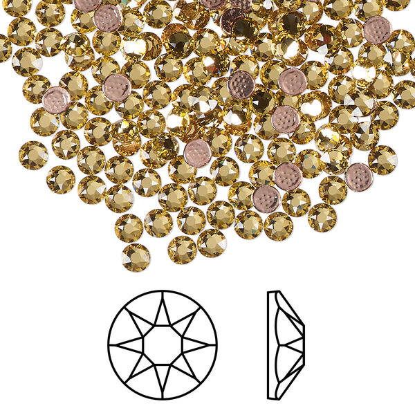 Flat back 1440pk dark jonquil foil back, Swarovski® hotfix 3-3.2mm round SS12 2078 image number 0